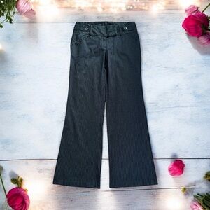 My Michelle Black and White Pinstriped Bootcut Dress Pants